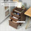 Armoires | Armoire de rangement 3 tiroirs sous le bureau à 3 tiroirs | Grain de bois brun noyer | Mobile avec roulettes verrouillables | Panneau de particules | Noir-322870884