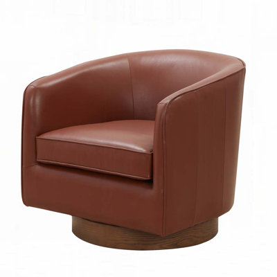 Fauteuil demi-tonneau pivotant en similicuir