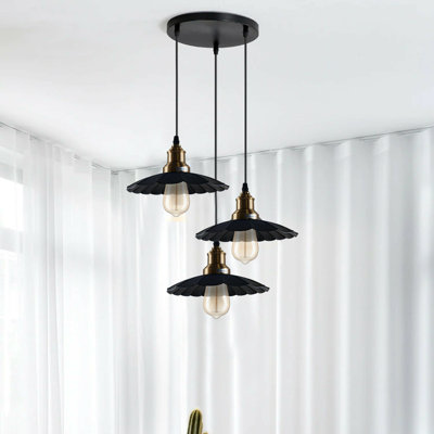 Sharpe 3 - Light Black Cluster Pendant