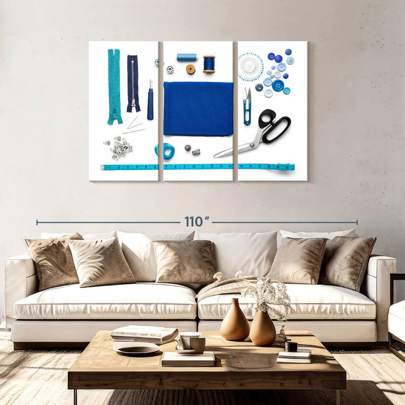 Senne Blue Sewing Kit, 48" H x 74" W
