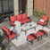 Asfand 5-7- Person Patio Conversation Set with Optional Ottoman