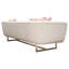 Canapé Eva avec 4 coussins décoratifs roses, base en métal crème et or 98 pouces