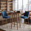 Table de bar ronde de 100 cm (39,37 po), table de bistro en bois massif avec cadre robuste et repose-pieds