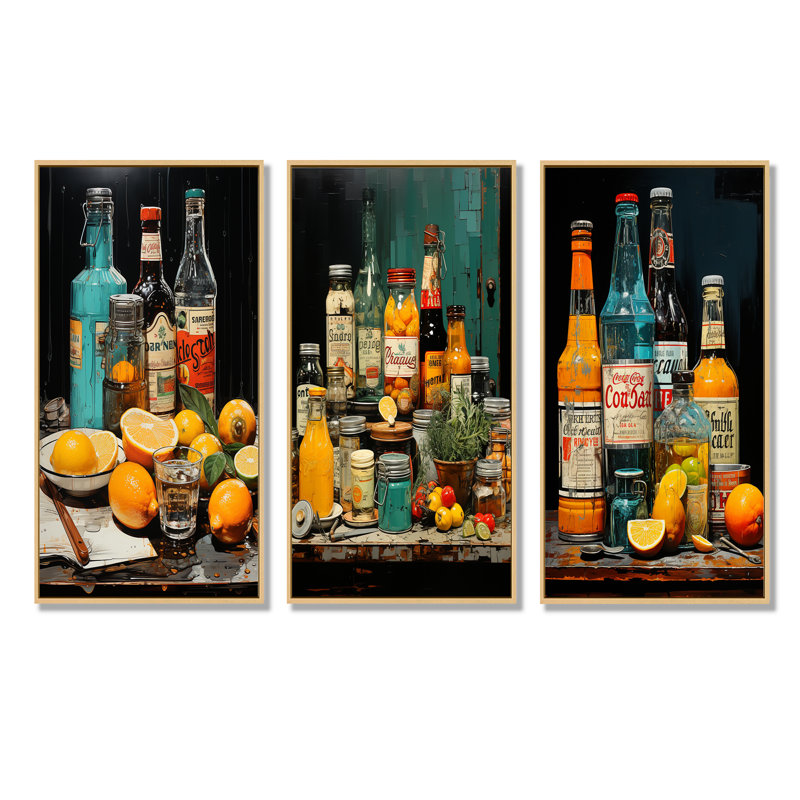 Zeste urbain cocktail et condiments, Cadre flottant brun, H 28 po x l 36 po