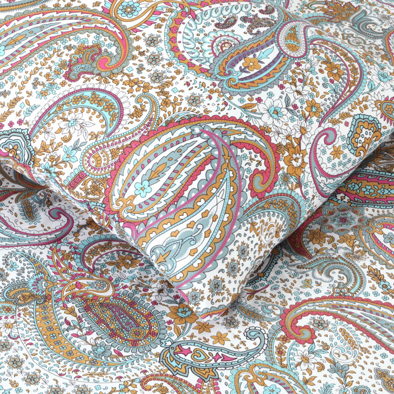 Paisley Reversible Full Microfiber Comforter Set in Multicolor