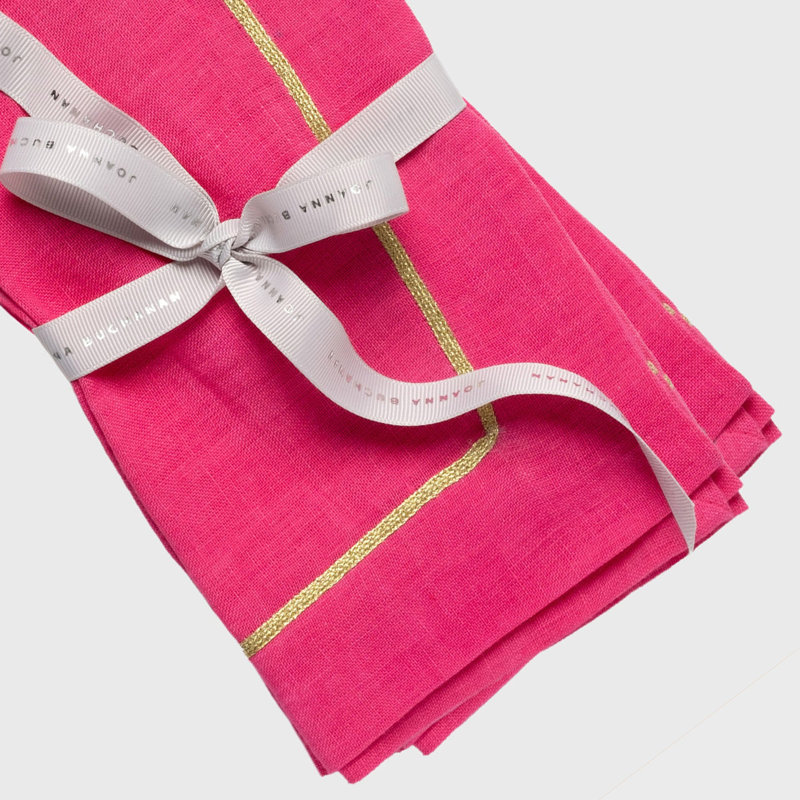 Linen Square Napkins, Bright Pink