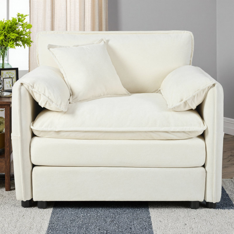Fauteuil surdimensionné de 40,84 po, revêtement en chenille moderne avec coussin, décoration de salon de chambre à coucher, canapé modulaire, assise profonde, tissu respirant doux, fauteuil facile à installer, 1 meuble, luxe,