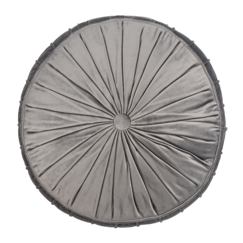 Clary Buttons Throw Pillow, Gray, 25"x25"