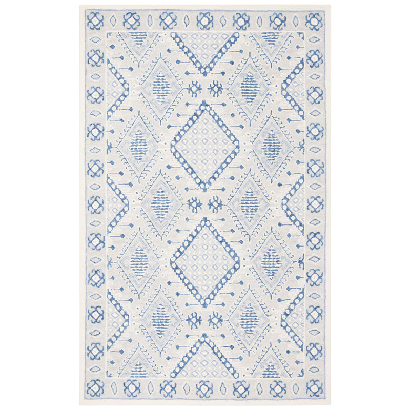 Tapis en laine touffeté à la main Micro-Loop Southwestern, Rectangle 2 pi 6 po x 4 pi