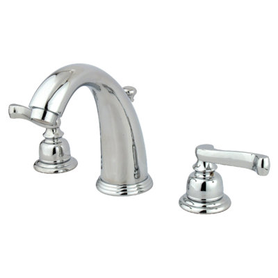 Kingston Brass Royale Two-Handle 3-Hole Deck Mount Widespread Bathroom Faucet with Retail Pop-Up Drain