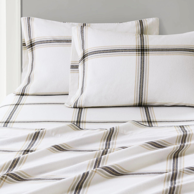 Drap-housse 100% coton flanelle brun clair 3 pièces brossé pour une sensation douce et confortable