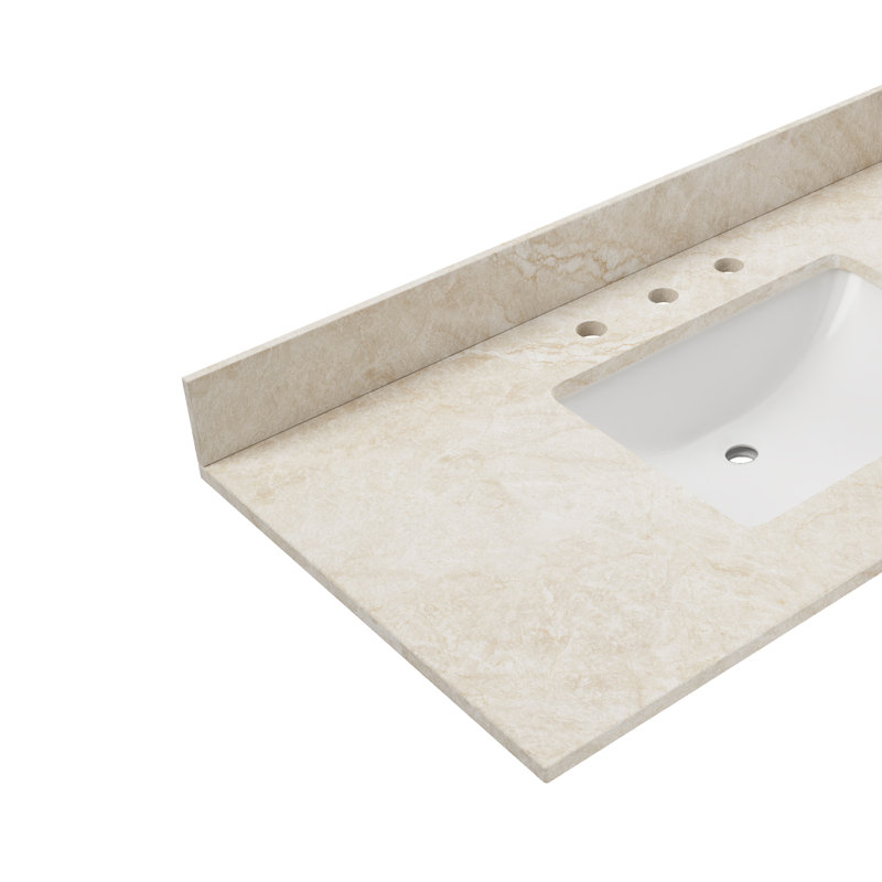 Plateau de meuble-lavabo 60 ", Crème, 8 po