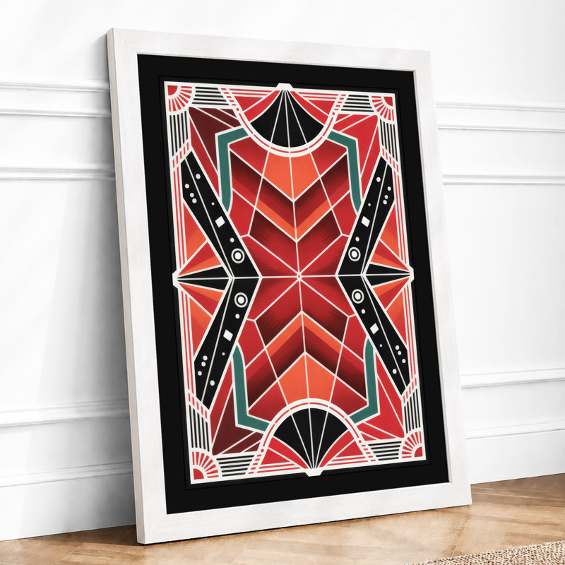 Radiant Star Design Art Deco - Framed Print, A1 - 84.1 x 59.4 cm, White