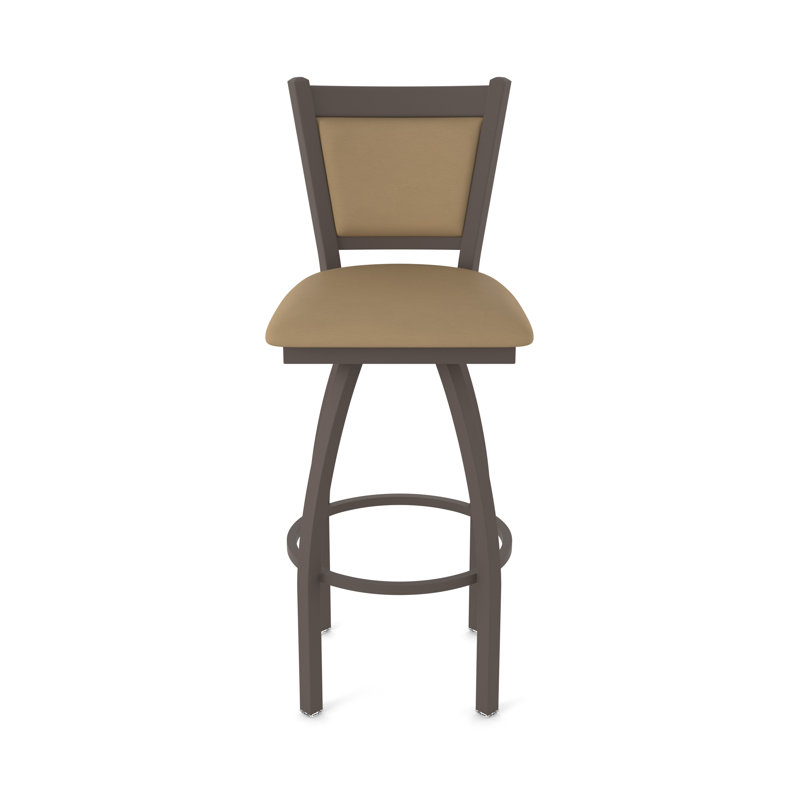 Tabouret pivotant Hadleigh, Tabouret de comptoir (siège d'une hauteur de 25 p, Bronze, Vinyle - sable Canter