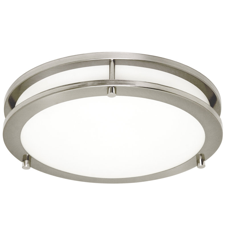 Mahone Acrylic LED Flush Mount, 4.25" H x 17.75" W x 17.75" D, Painted Brushed Nickel
