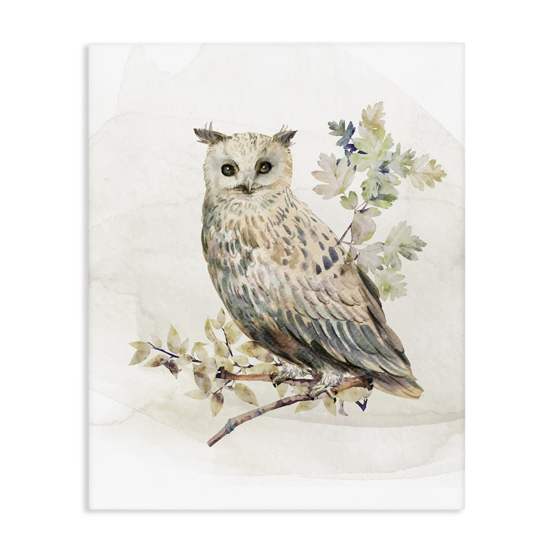 Chouette forêt avec toile feuillage, design par CAD Designs, H 40 po x l 30 po