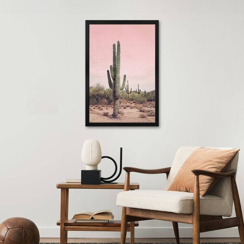 Desert Cactus Blush Premium Framed Poster by Sisi & Seb, 24" H x 16" W