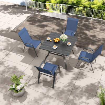 Ensembles de salle à manger de patio industriels en métal avec conception imperméable, idéal pour le jardin et le balcon