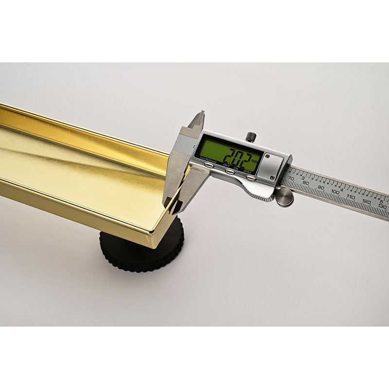 24 Inches Linear Shower Drain, Included Hair Strainer And Leveling Feet, Brushed Gold