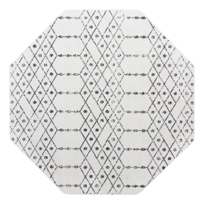 Isaiu Geometric Indoor Rug, Octagon 7'10" x 7'10"