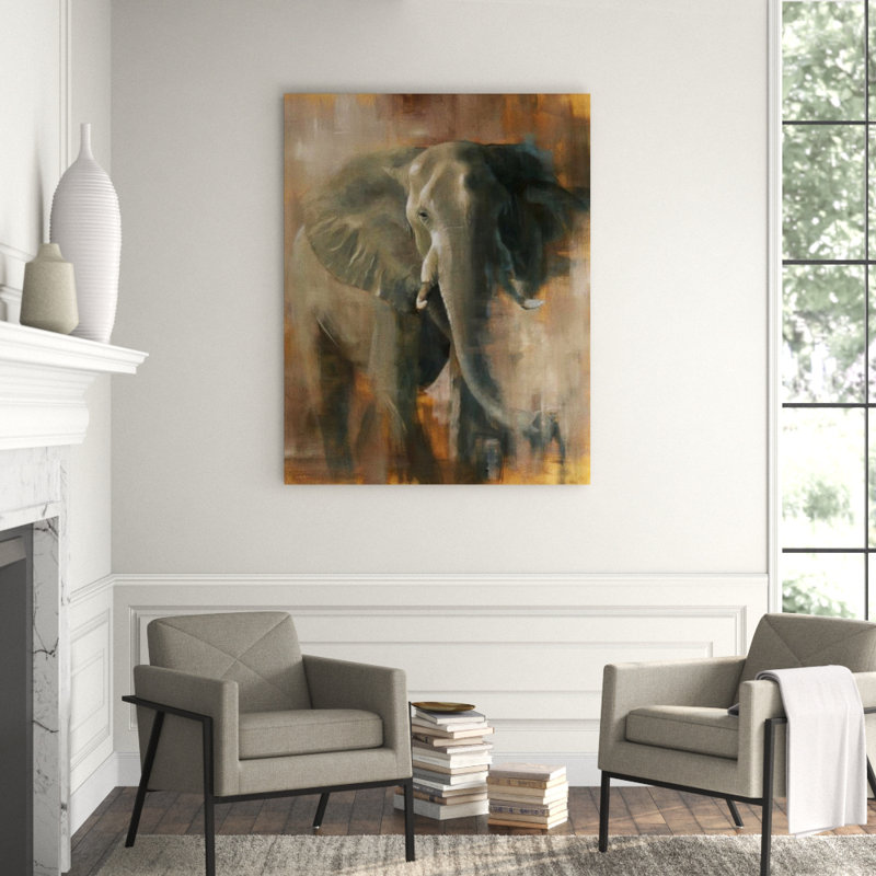 Elephant In Mist Print by Keegan Stewart, Outdoor, 60" H x 47" W x 1.5" D