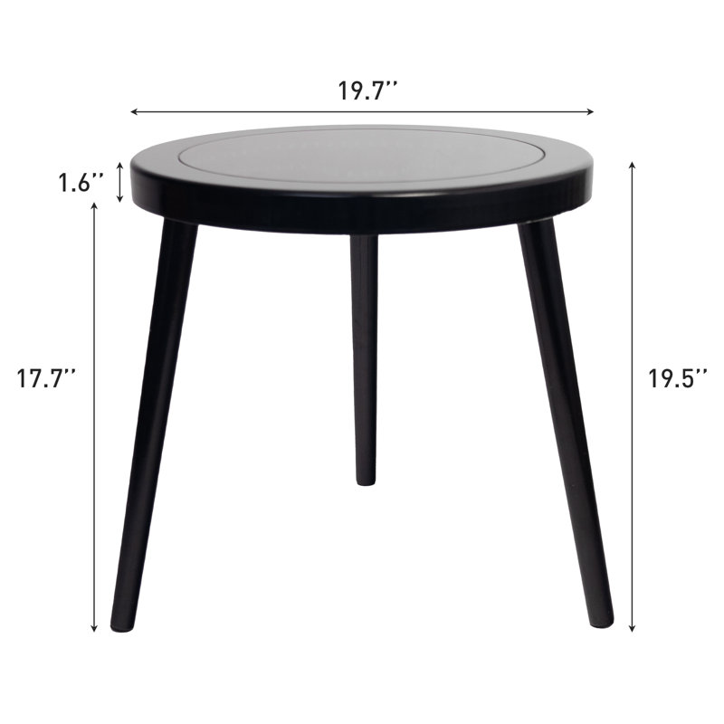 Infinity Mirror Coffee Table With Led Lights, Black, Black