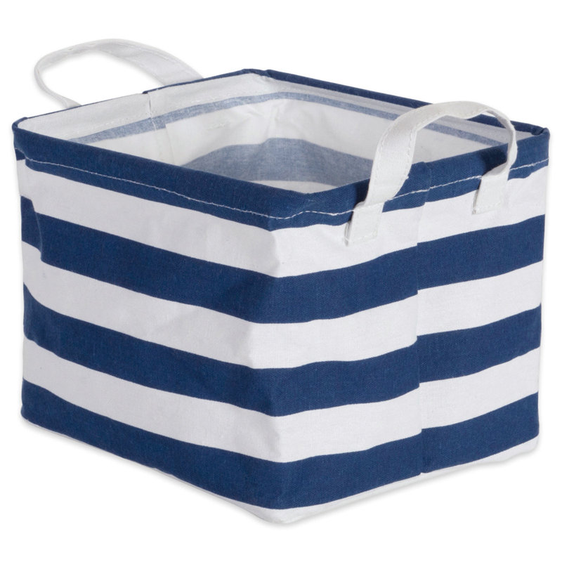 COTON PE COUVERT / BLANCHISSERIE POLY BAU À RAYURE BLEU NAUTIQUE RECTANGLE TRÈS PETIT ENSEMBLE 8 x 9,5 x 7/2