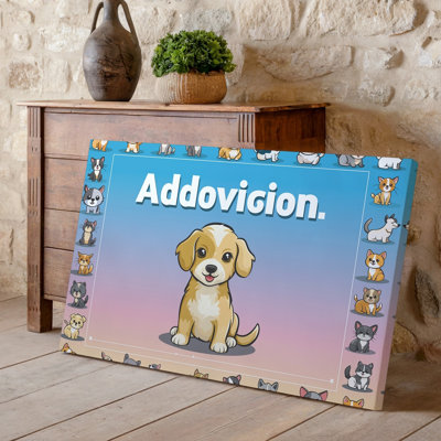 Reproduction d'art sur toile, "Adoption d'un animal vibrant et réconfortant avec un art mural"