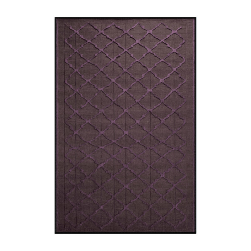 Tapis noir en treillis lavable à la machine, Rectangulaire 8 pi x 12 pi