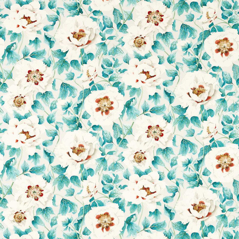 Florent Fabric, Hempseed/ Lagoon/Rosehip