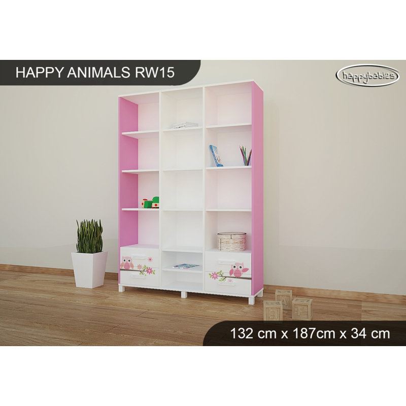 187cm H X 132cm W Kids Bookcase, Pink