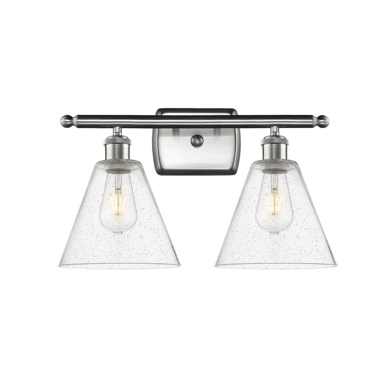 Éclairage pour meuble-lavabo en laiton antique à 2 lumières Amoya, Incandescente, Nickel satiné brossé