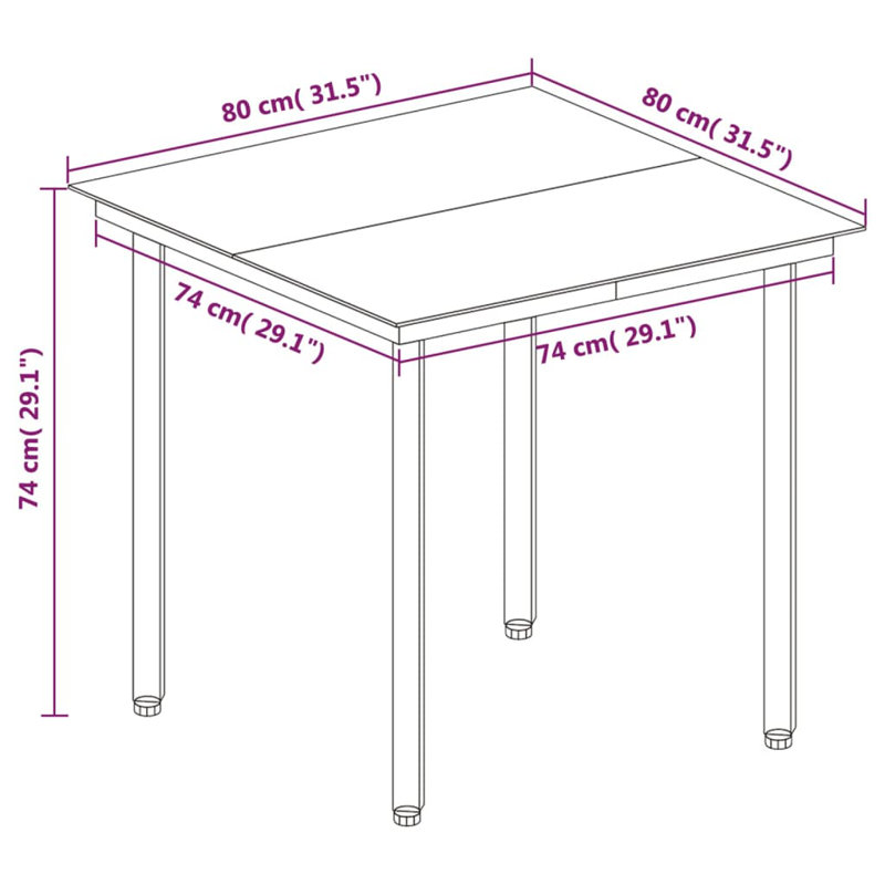 Ensemble de salle à manger rectangulaire pour 6 personnes avec coussins Nikai, Noir, 4