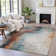 Machine Washable Indoor/Outdoor Xhevrie Teal Rug