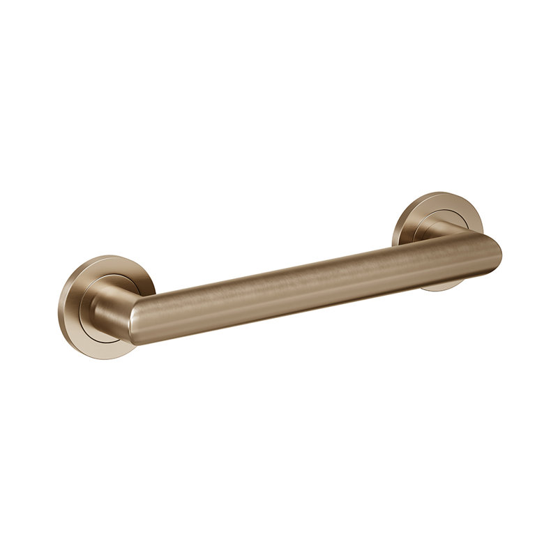 12" Wall-Mounted Summit Grab Bar - Brushed Bronze, Premium Brass Construction, Installation Hardware Included, 12" W