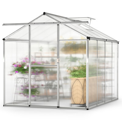 Serre 6 x 8 pi pour l'extérieur avec grande serre et gouttières