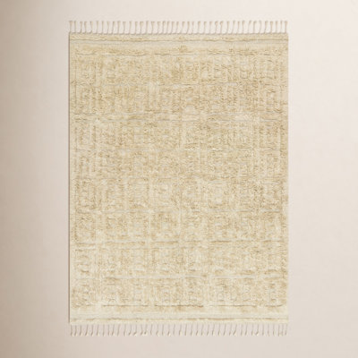 Michaela Beige Hand-Knotted Geometric Rug