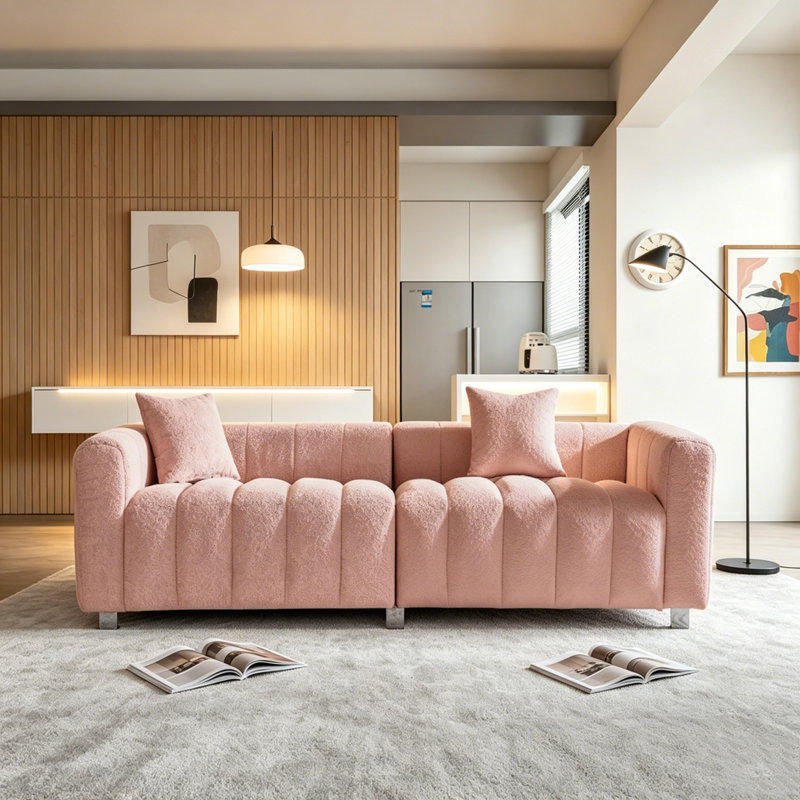 Canapé en velours de première qualité 83,46 po, Pink