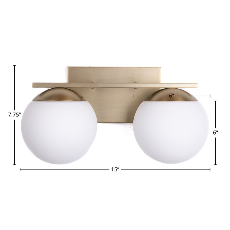 Éclairage pour meuble-lavabo à 2 lumières Kivah, Or doux