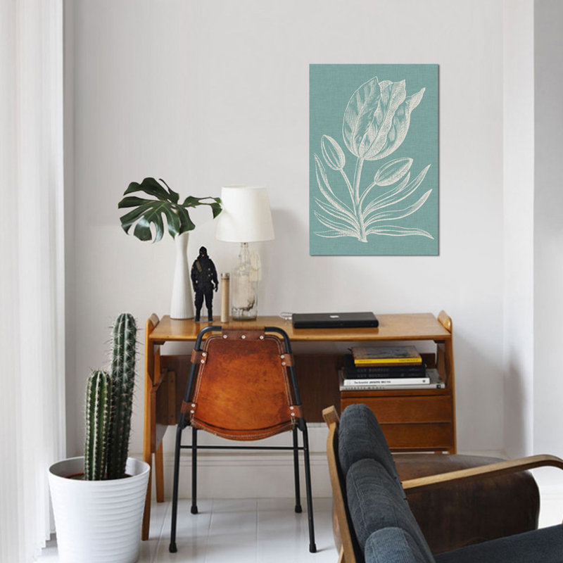 «Graceful Floral I» par Vision Studio - impression sur toile tendue, H 26 po x l 18 po x P 1,5 po, Toile tendue, Pas de tapis