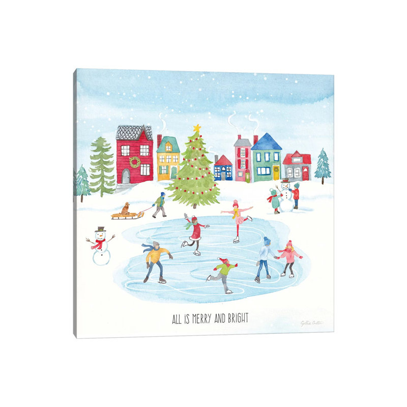 Vintage Holiday Cheer Square by Cynthia Coulter - Wrapped Canvas Painting, 30.48 cm H x 30.48 cm W