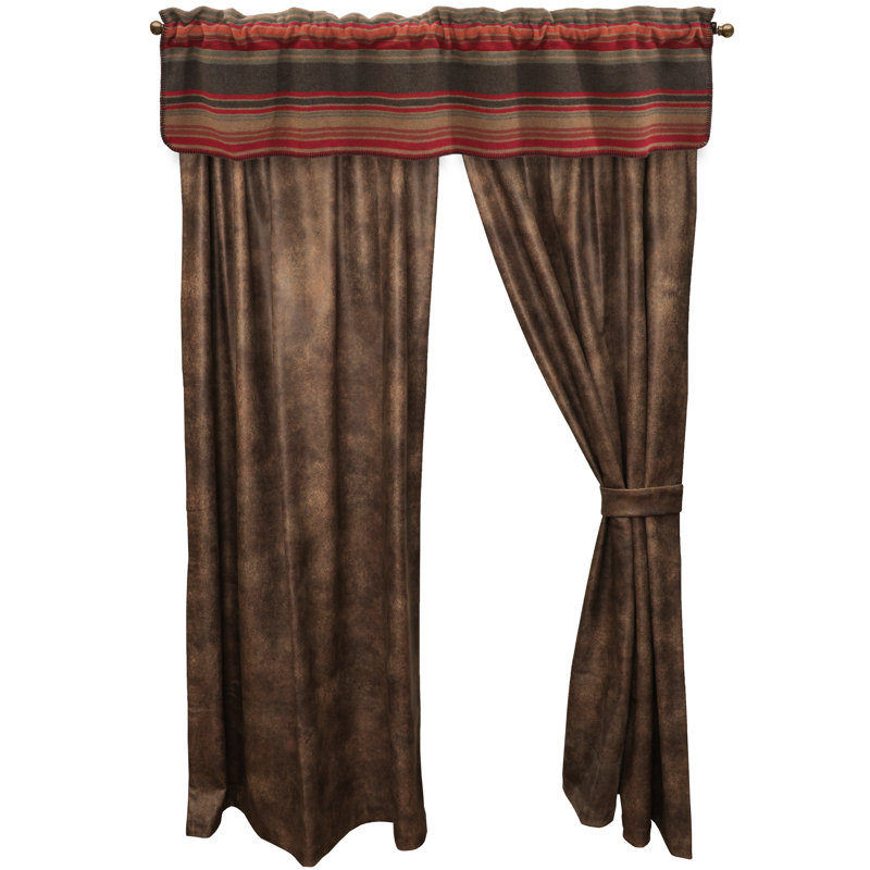 Wooded River Hudson Garnet - Drape Set - (2 panels/2 tiebacks)