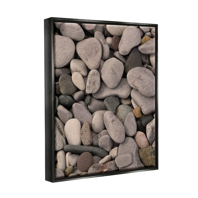 " Various Beach Pebbles Composition " by Lil' Rue, Jet Black Floater Frame, 21" H x 17" W x 1.7" D