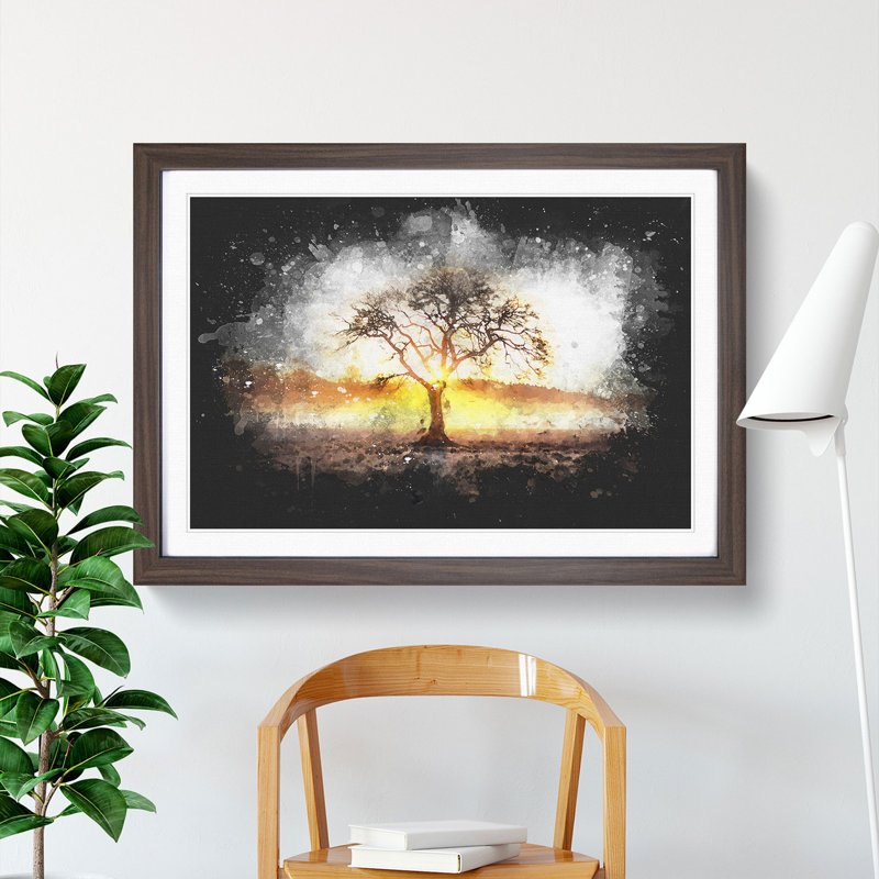 Sunlight Through the Oak Tree - Picture Frame Graphic Art Print, 24cm H x 33cm W x 2cm D, Walnut Framed