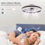 Ventilateur de plafond moderne en cristal 20 pouces avec lumière et télécommande, conception encastrée-926623988