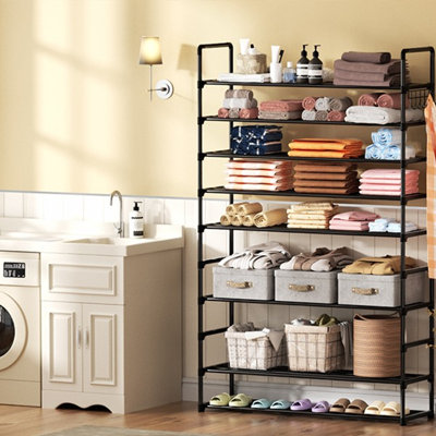 10 Tier Shoe Organizer Shoe Storage with Hooks,Fit 40-50 Pairs Shoes