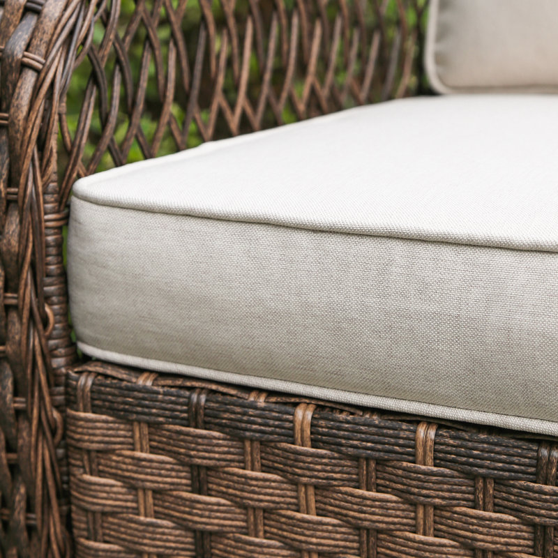 Chaise de patio pivotante avec coussins Ambrin, Brun