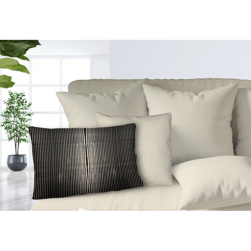 Ash Indoor/Outdoor Lumbar Pillow, Black