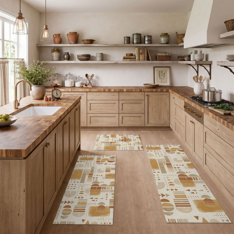 Tapis de cuisine géométriques lavables antidérapants