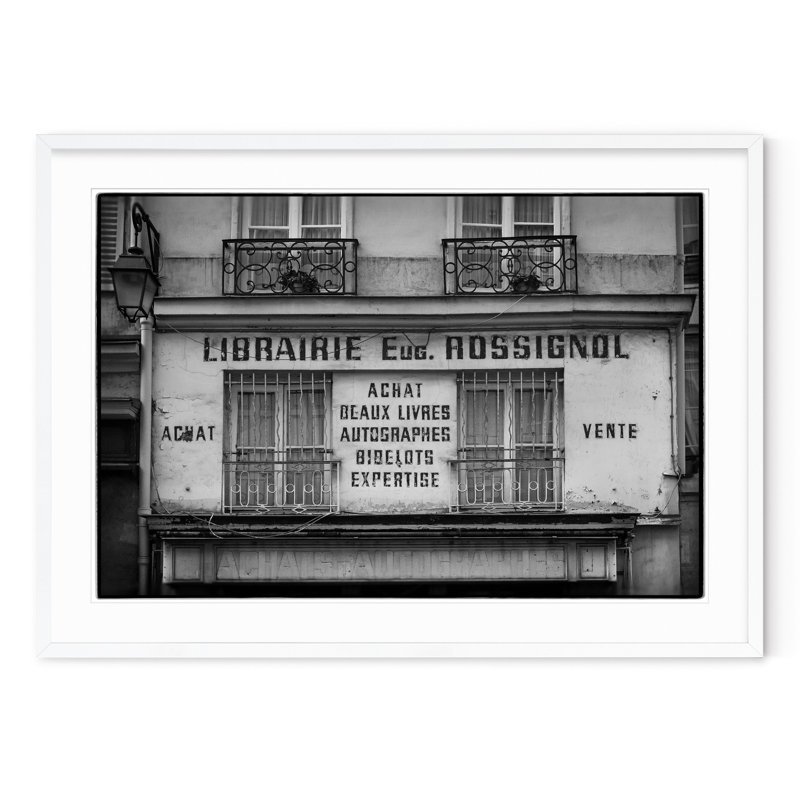 Latin Quarter Library - Picture Frame Photograph on Paper , 22.5" H x 31.5" W, White Framed